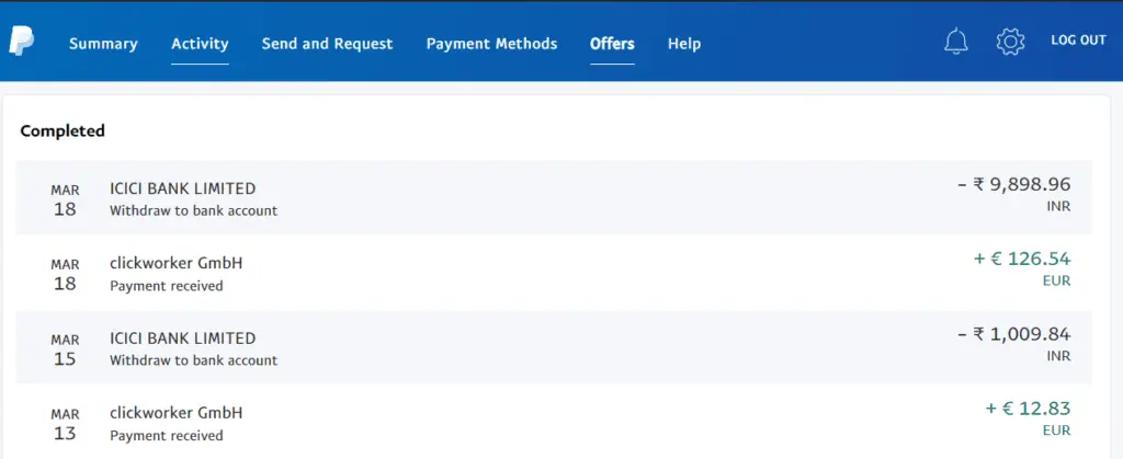paypal payment proof clickworker UHRS