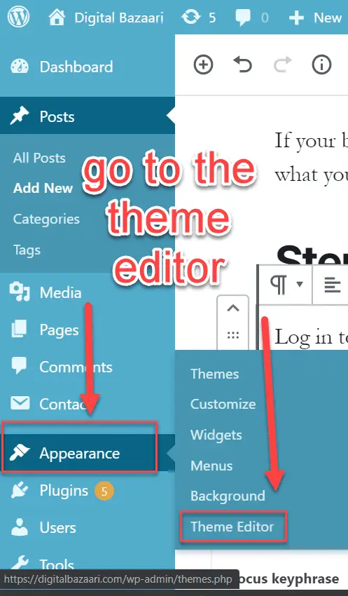 Wordpress theme editor