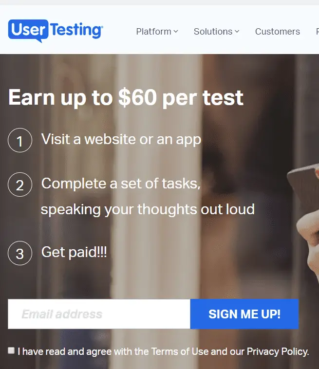 earn money by testing website and apps - usertesting.com