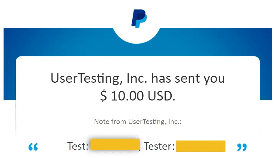 usertesting payment proof