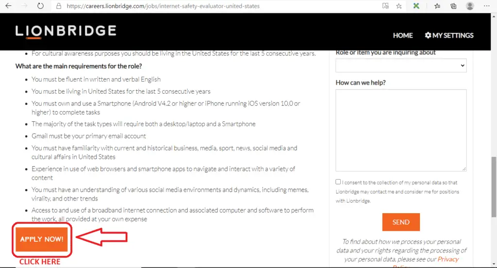 how to apply for lionbridge work