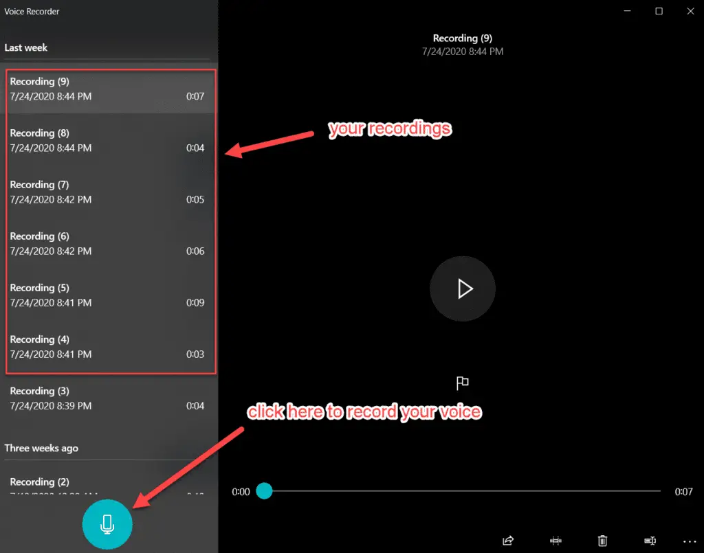 record your own voice