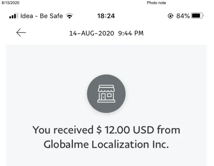 Another payment proof from Robson app
