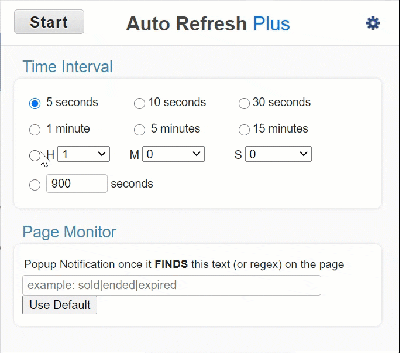 Usertesting settings for Auto Refresher