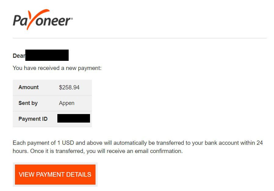 mystery shopping payment proof from appen