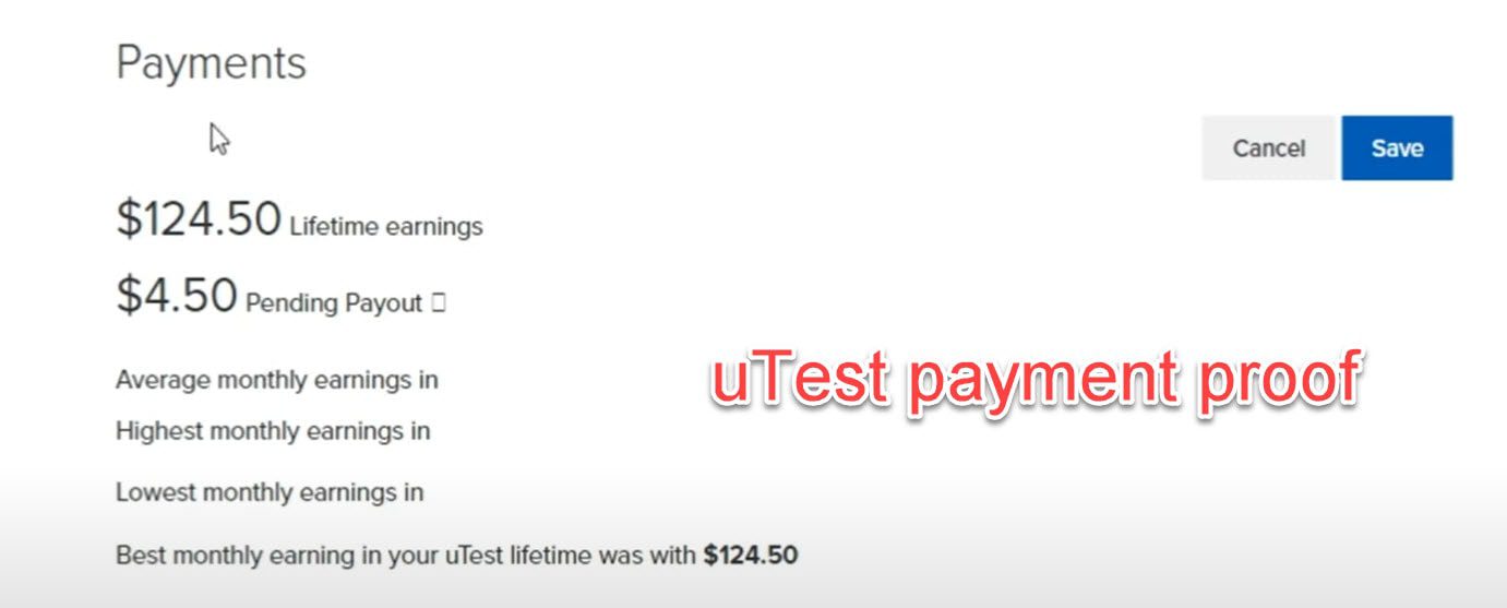 uTest Payment Proof