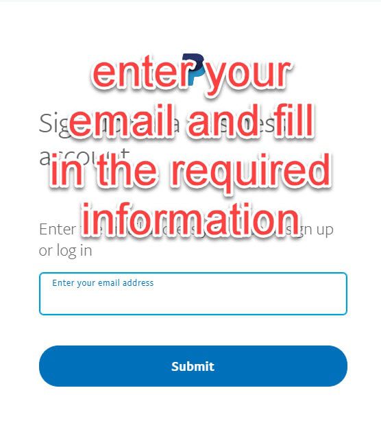 Paypal email signup 