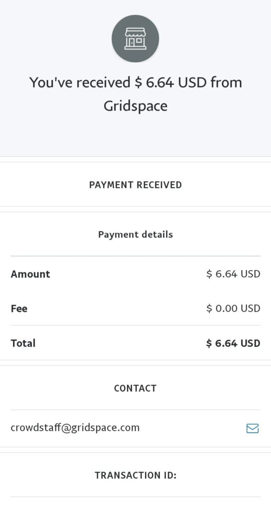 mixer gridspace payment proof paypal