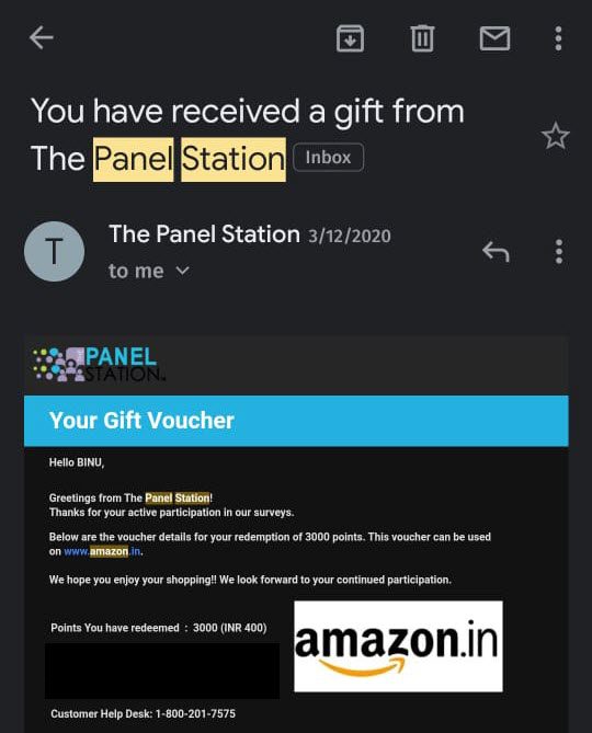 thepanelstation survey payment proof