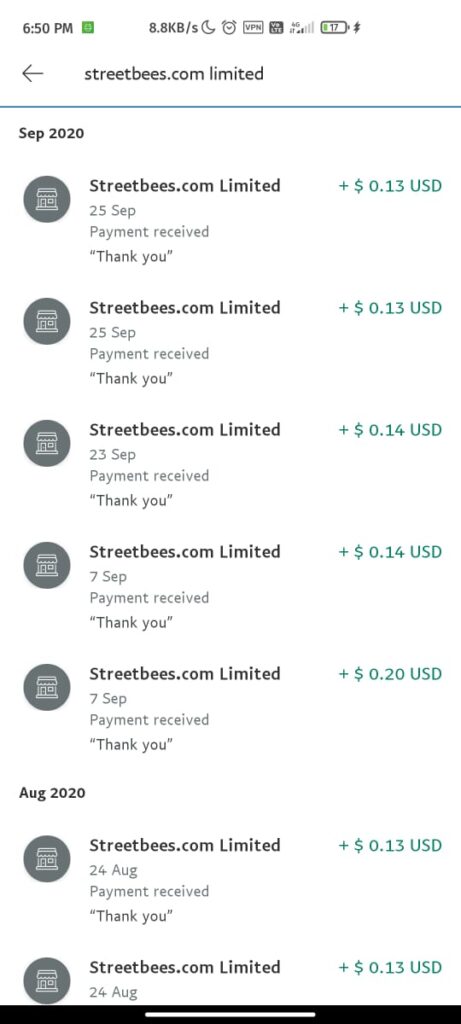 streetbees payment proofs 2021