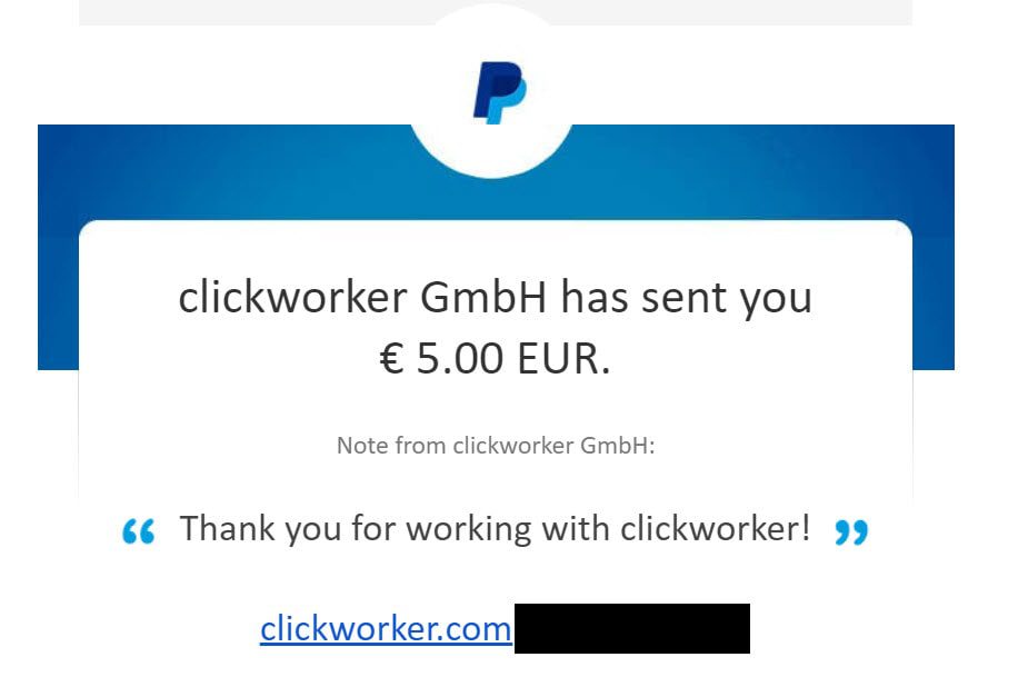 clickworker referral bonus payment proof