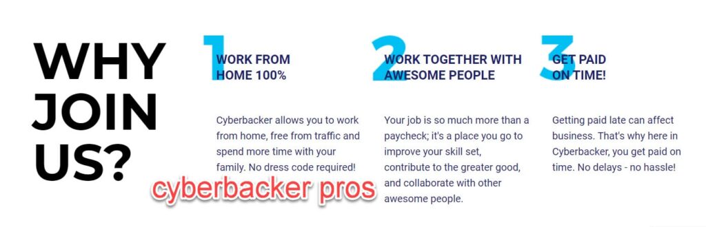 Advantages of working at Cyberbacker: online work from home jobs