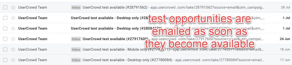 usercrowd test opportunities