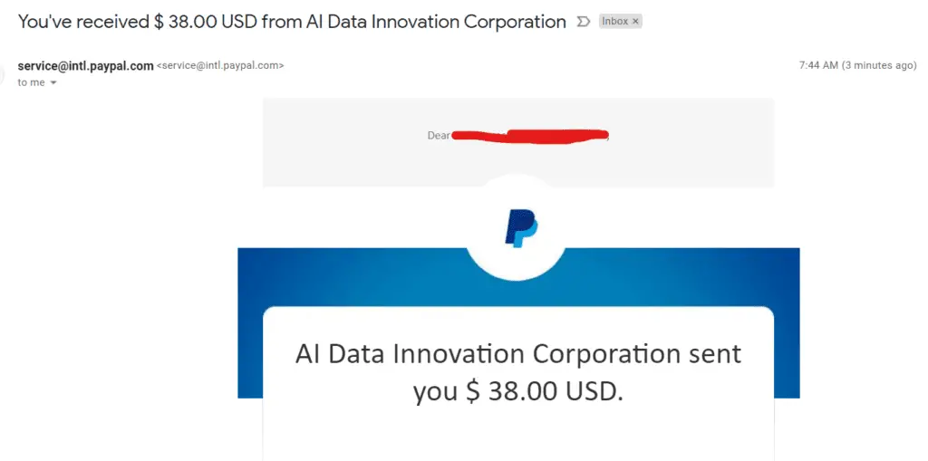 teemwork.ai payment proof july 2021 ai data innovation corporation