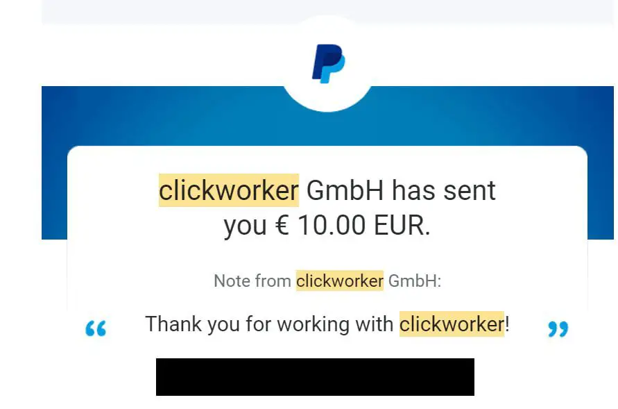clickworker latest payment proof paypal