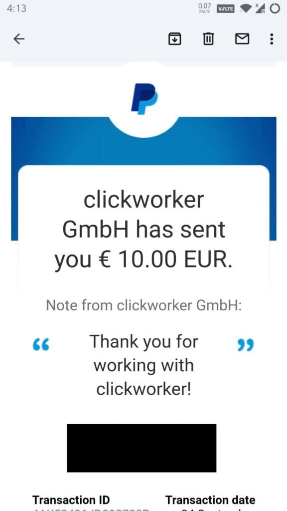 clickworker uhrs voice recording payment proof