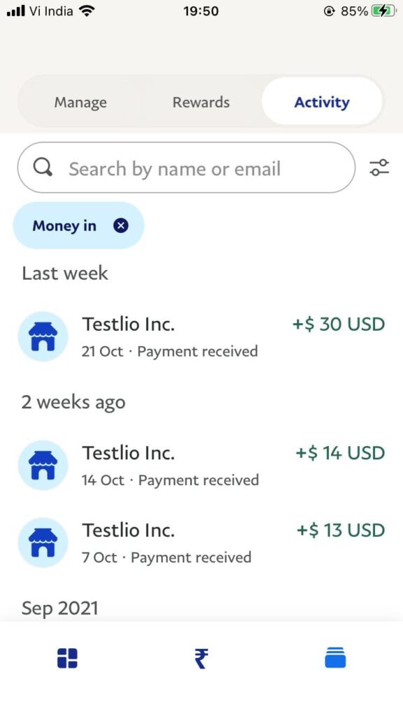 Testlio Payment Proofs. Get paid to test apps online