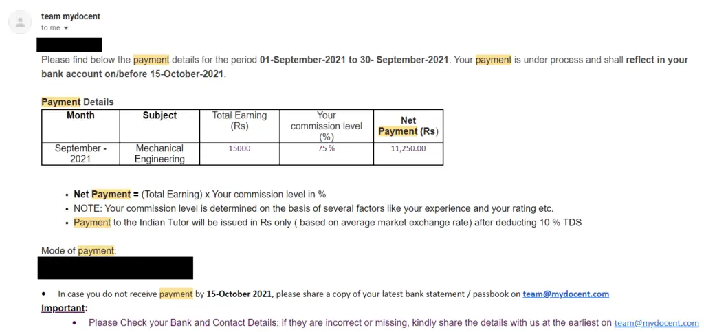 MyDocent Payment Proof earn for homework help