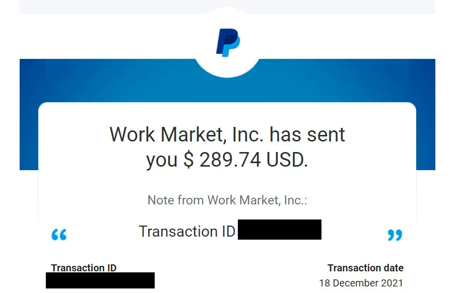 payment proof from workmarket (lionbridge/telus)