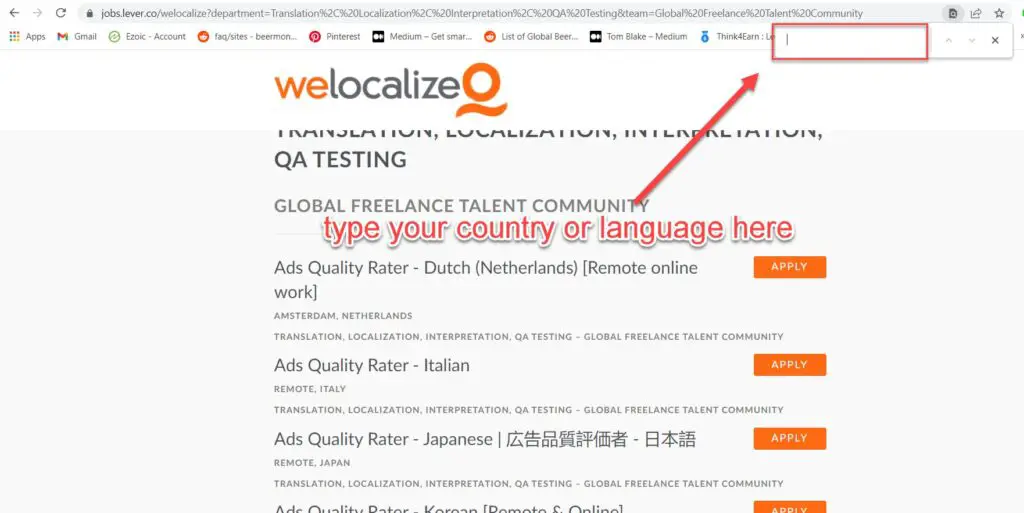finding jobs in welocalize