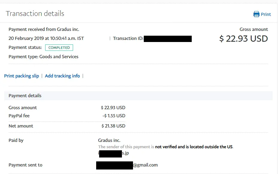 freelance content writer payment proof