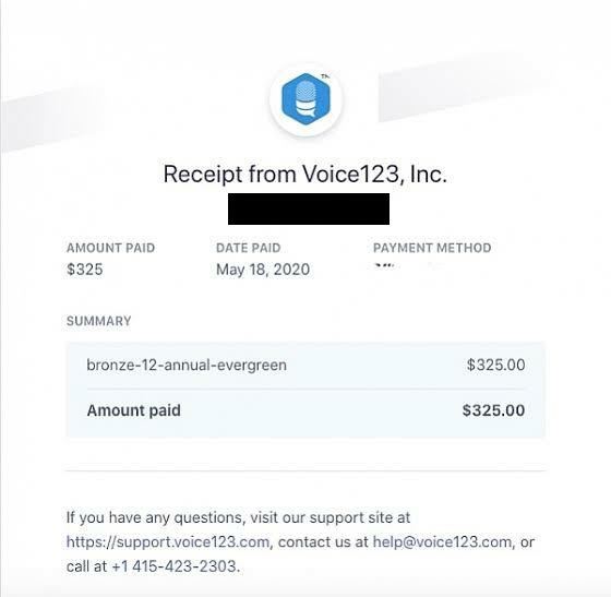 voices.com audio recording payment proof