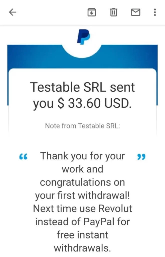 testable minds payment proof