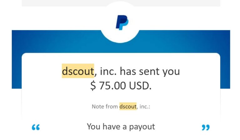 payment proof from dscout