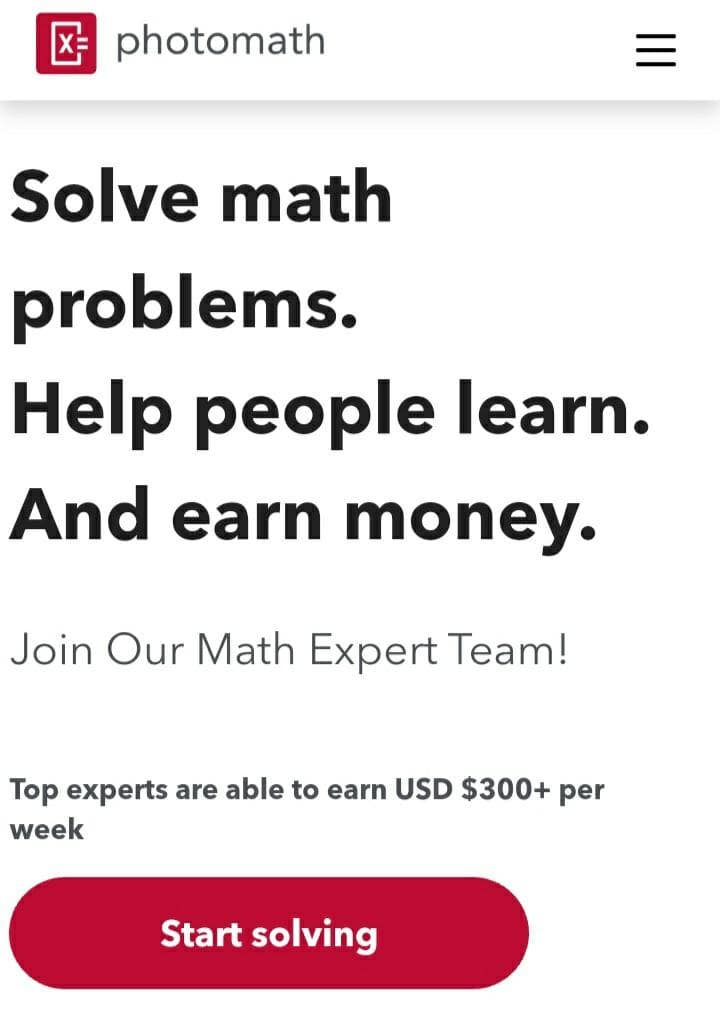 solve math problems and earn more than 300$ per week