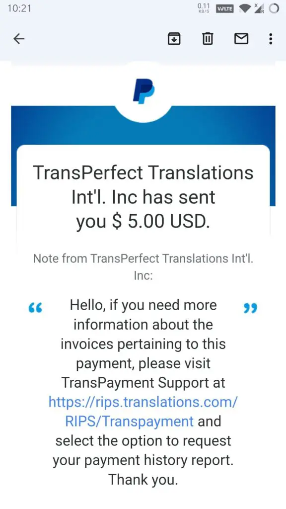 transperfect payment proof