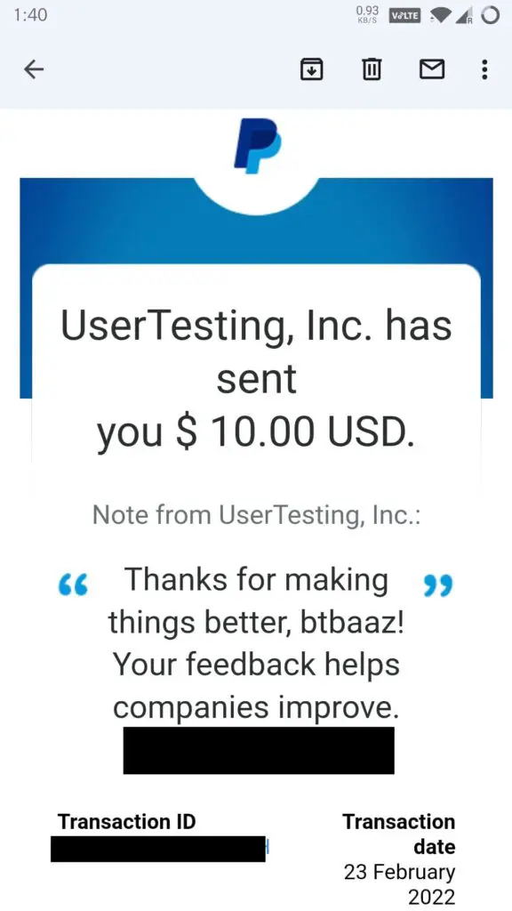 usertesting payment proof latest