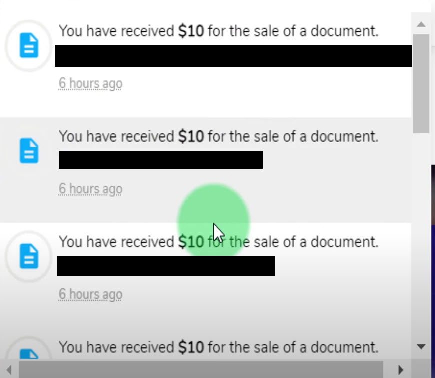 selling documents on studypool to earn money