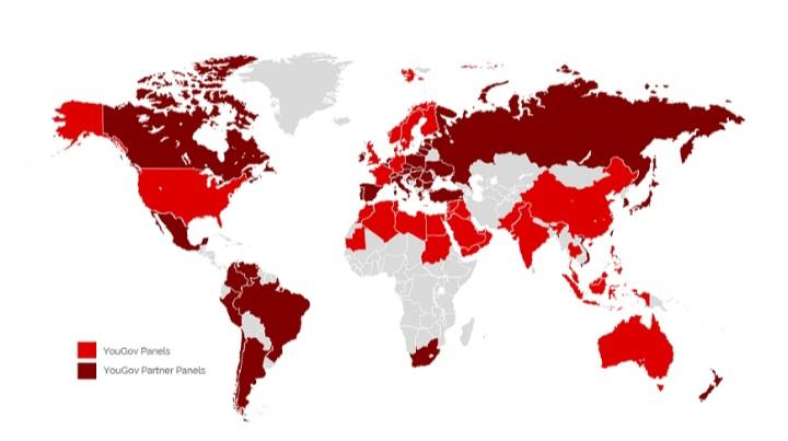 all the countries that yougov is available in