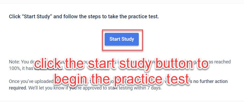 how to start the practice test 