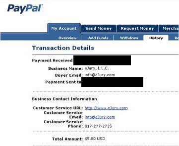 old payment proof from eJury