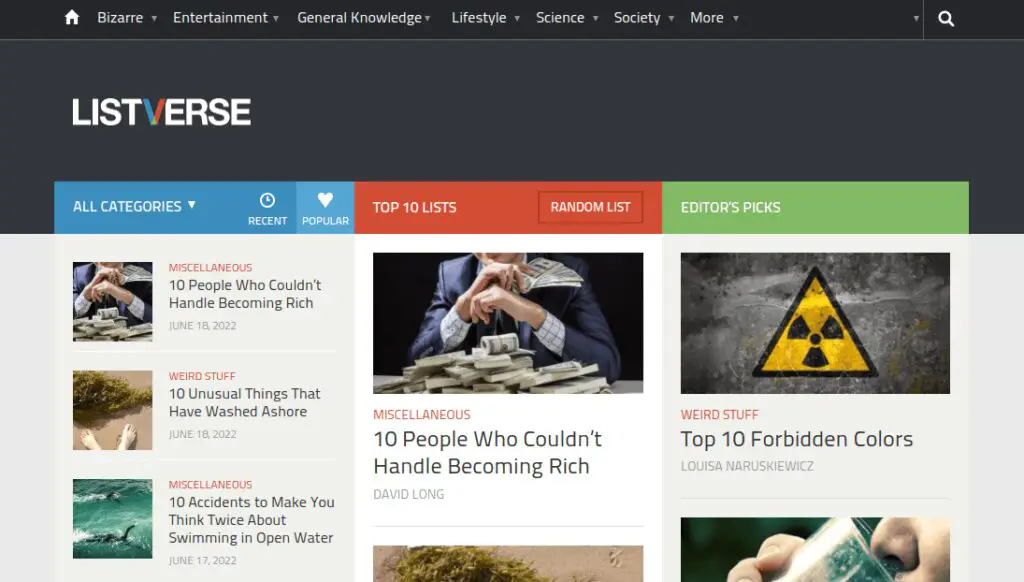 get paid to write listicles at listverse