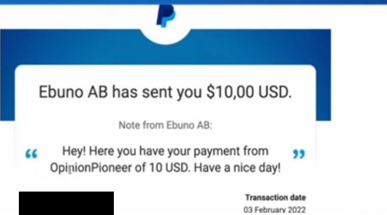 opinion pioneer payment proof (paypal)