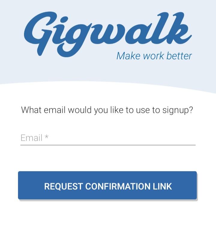 signing up on gigwalk