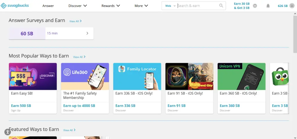 swagbucks popular ways to earn