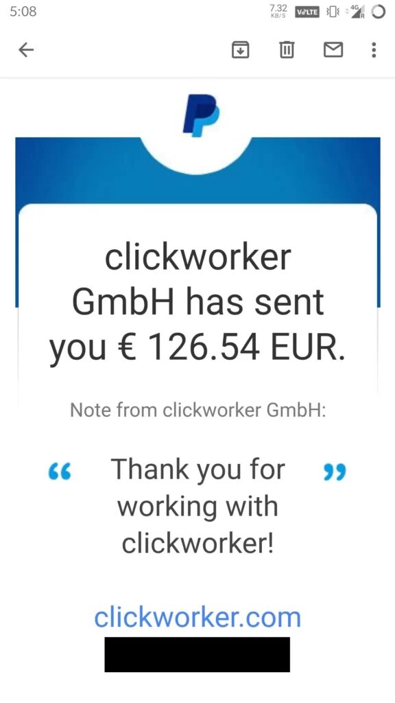 clickworker payment proof uhrs