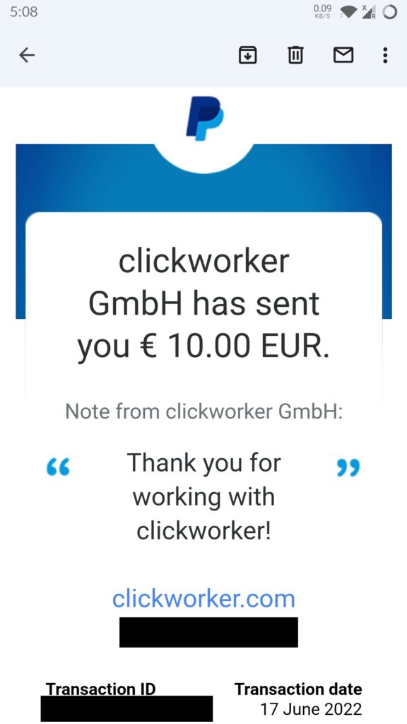 clickworker payment proof 2022