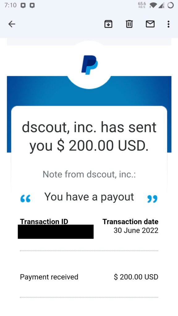 dscout payment proof. Dscout is legit.
