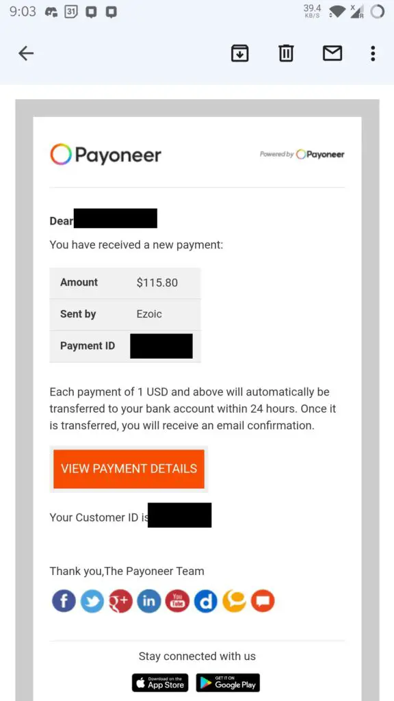 ezoic payment proof payoneer 2022