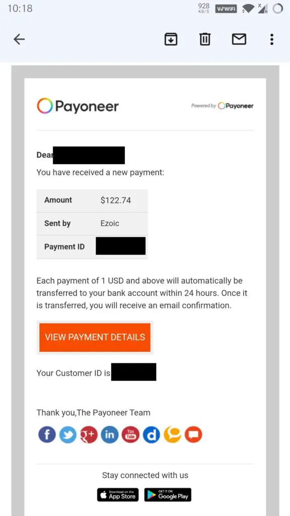 ezoic payment proof payoneer 2022